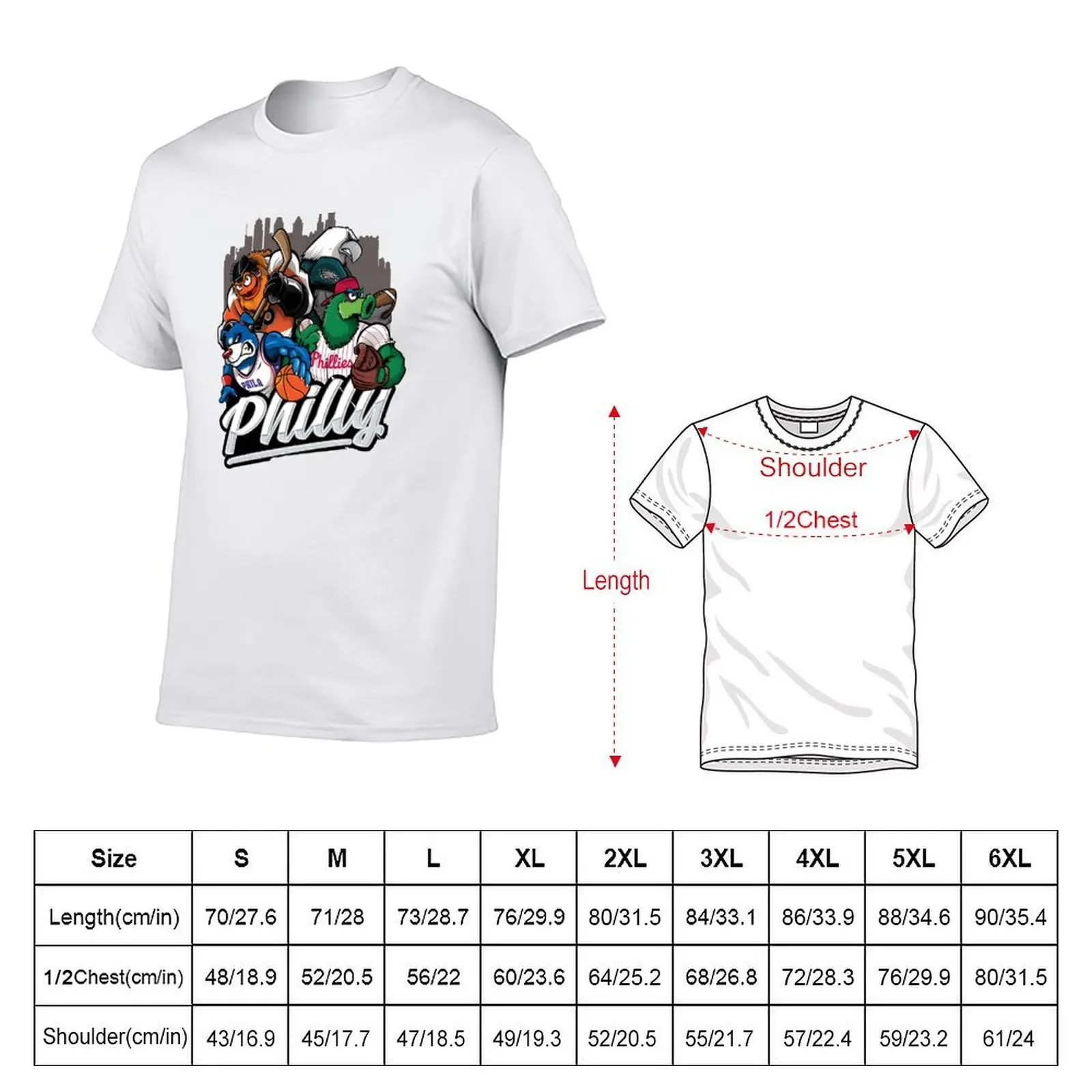 NEW! City Series Philly T-Shirt man t shirt customs design your own mens big and tall t shirts
