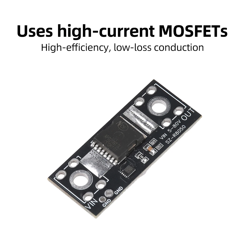 80V 50A High Current Ideal Diode board Solar Controller Anti-reverse Charging Anti-Reverse Current Protection Low-resistance MOS