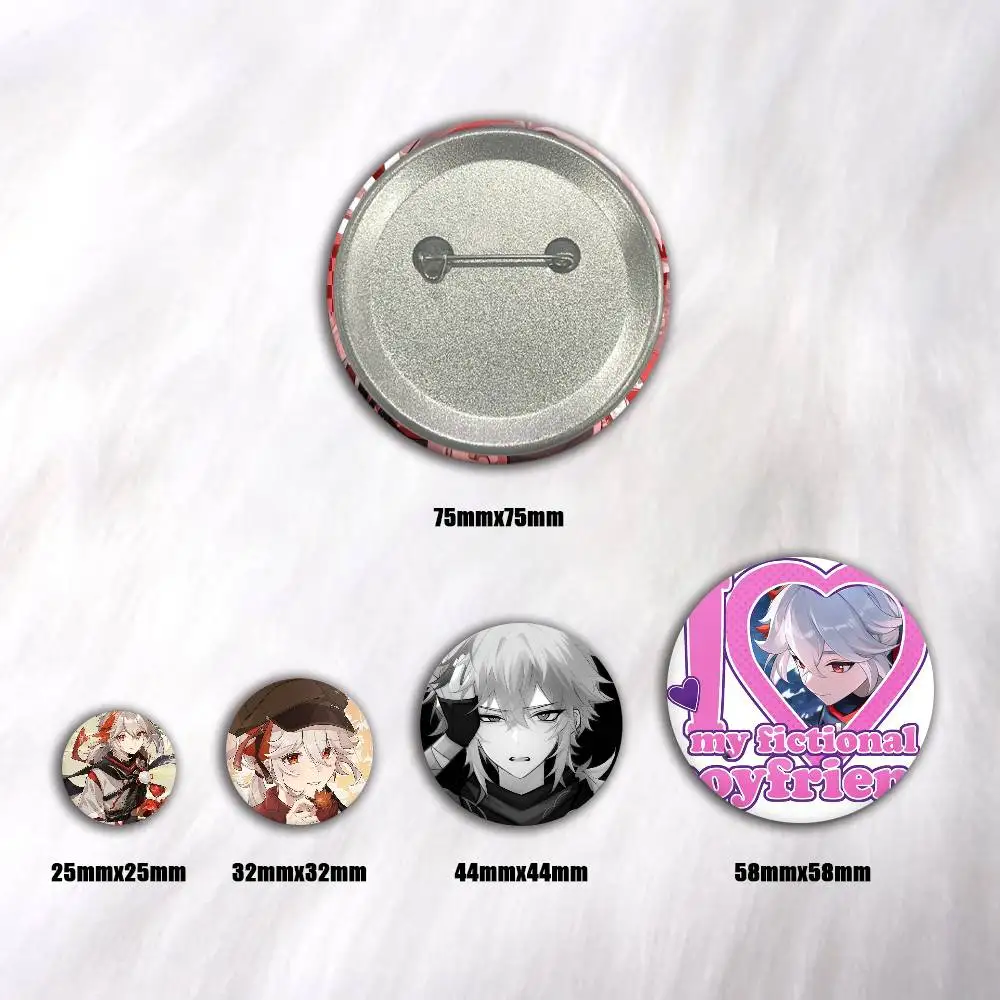 A-Kaedehara Kazuha Genshin Impact 75x75 25x25 Mm  Round Brooches On Backpack Shirt Accessories Jewelry Badge Gift For Friends