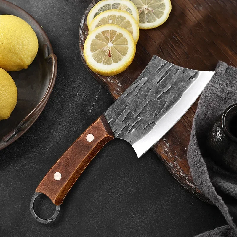 Meat Cleaver Kitchen Chef Knives Handmade Forged Stainless Steel Boning Butcher Knife Wooden Handle Kitchen Accessories image 3