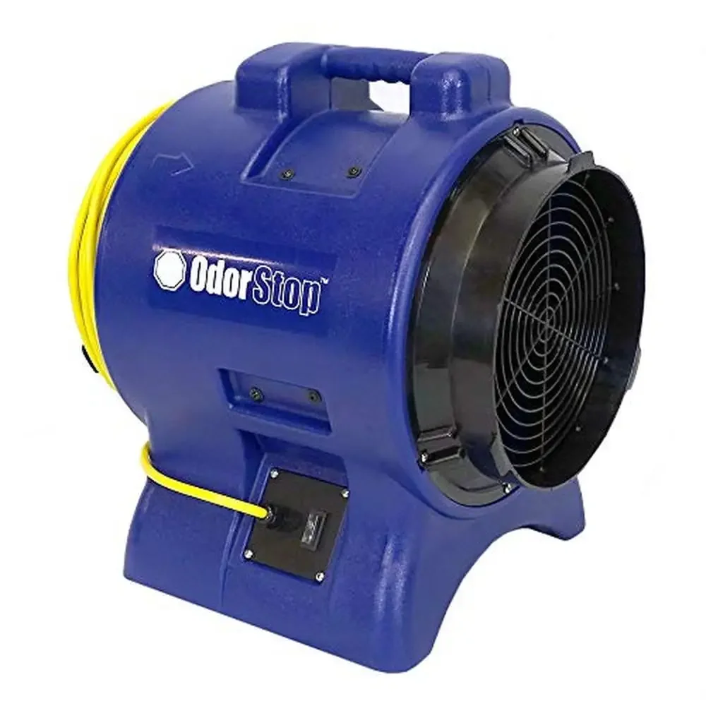 1HP 3450 RPM High Velocity Axial Blower w Waterproof Switch 25' Power Cord Yellow ETL Certified 115V 260 Static Pressure