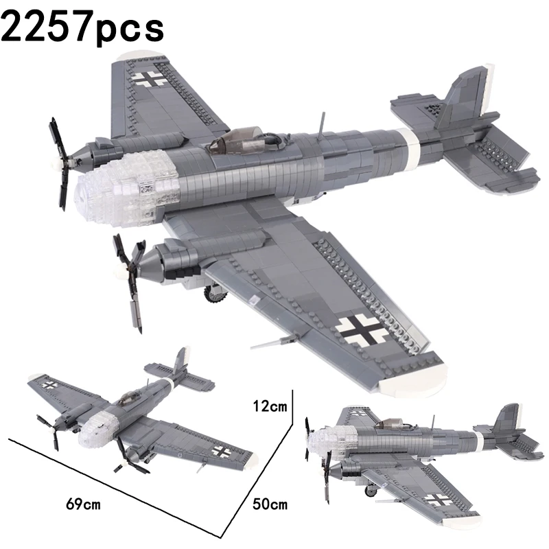 

Military He 111 Bomber Building Blocks Fighter Germany Armed Soldiers Plane Figures Weapon Bricks Model Kids MOC Toys Gifts