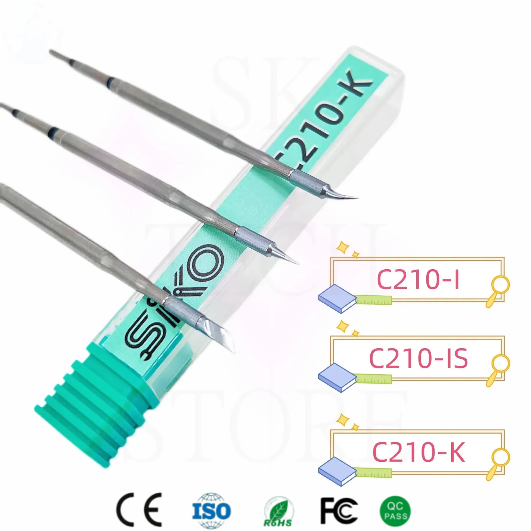 

SIKO Soldering Tips C210 Universal Soldering Iron replacement Cmpatible with SUGUN Maant GVM OSS PPD Soldering Station Handle