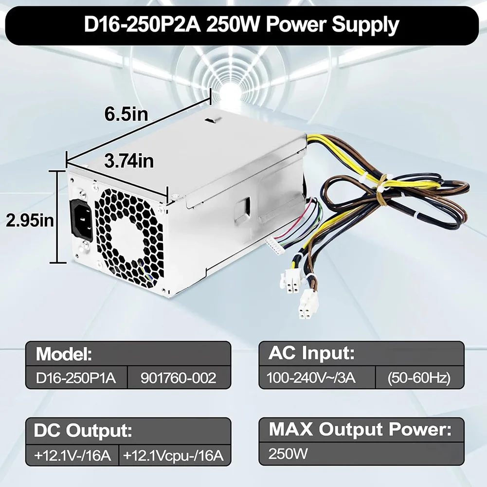 

For HP Business Desktops D16-250P1A PSU For Home Use Active Cooling Technology Easy Installation Low-noise Operation