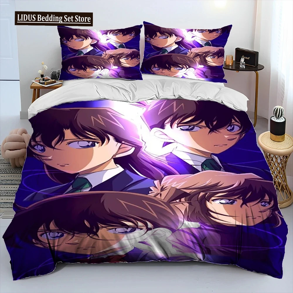 

Detective C-Conan Cartoon Anime Comforter Bedding Set,Duvet Cover Bed Set Quilt Cover Pillowcase,King Queen Size Bedding Set Boy