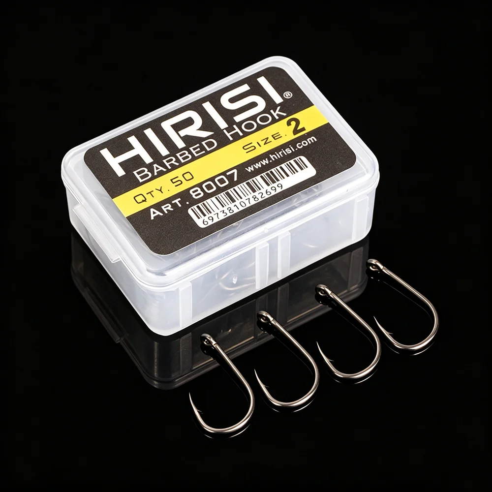 Hirisi 8007 100 Stück Angelhaken Karpfenangelhaken-Set Hochkohlenstoffstahl Ringöhrchen-Angelhaken Größe 2468 Angelzubehör im Angebot – Detail 8