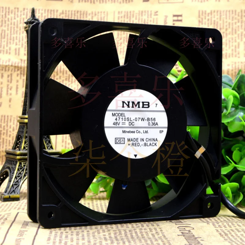ZMZM    for NMB 4710SL-07W-B56 48V 0.36A 12CM aluminum frame industrial cooling fan 12025