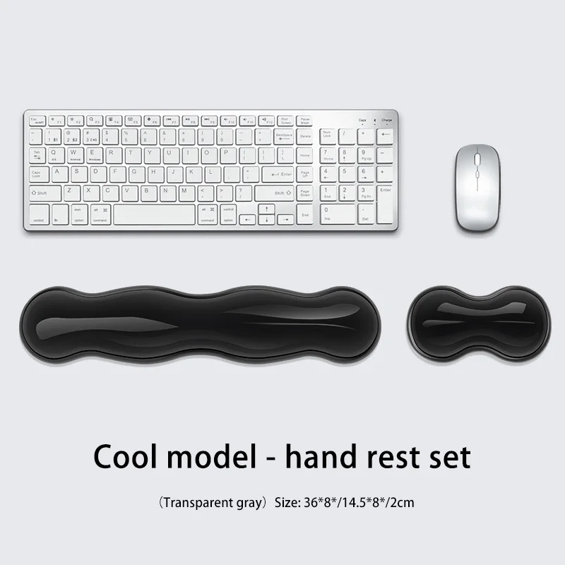 Mouse Pad With Wrist Rest Keyboard Rest Anti Slip Silicone Transparent Desktop Office Game Console Mouse Wrist Rest