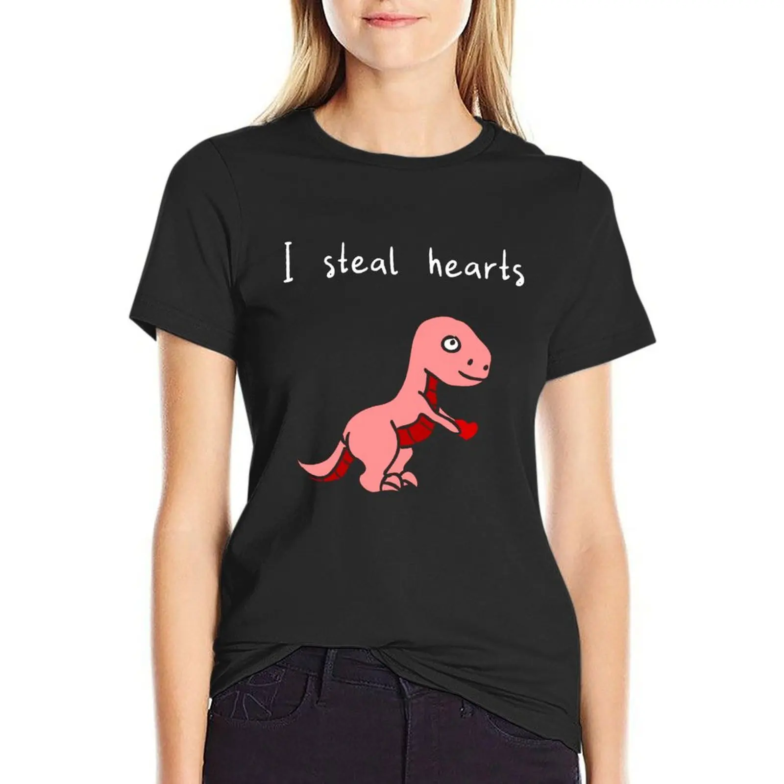 

I Steal Hearts Dinosaur T Rex Lover T-Shirt vintage clothes Aesthetic clothing funny aesthetic clothes Women's t-shirt