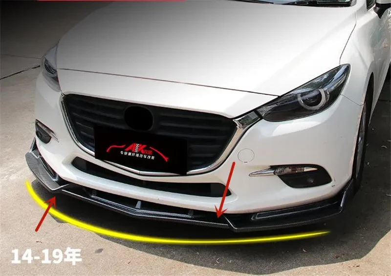 

For Mazda 3 AXELA 2014-2019 ABS Chrome Bumper front shovel Bumper front lip Spoiler Anti-scratch protection car accessories