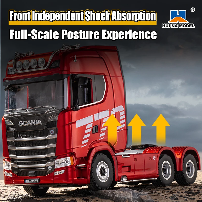 Huina Scania 770s 1:18 مقياس RC جرار سبيكة نموذج كامل النسبي خنق 4WD 19 قناة لعبة سيارة التحكم عن بعد للأطفال #5
