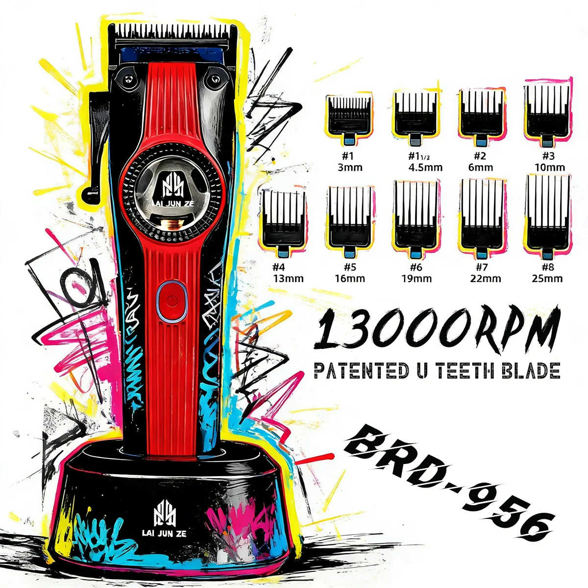 Professional Barber Clippers High-Performance 13,000 RPM Vector Motor Hair Clipper Barber Trimmer Set Patented U-Teeth Blade