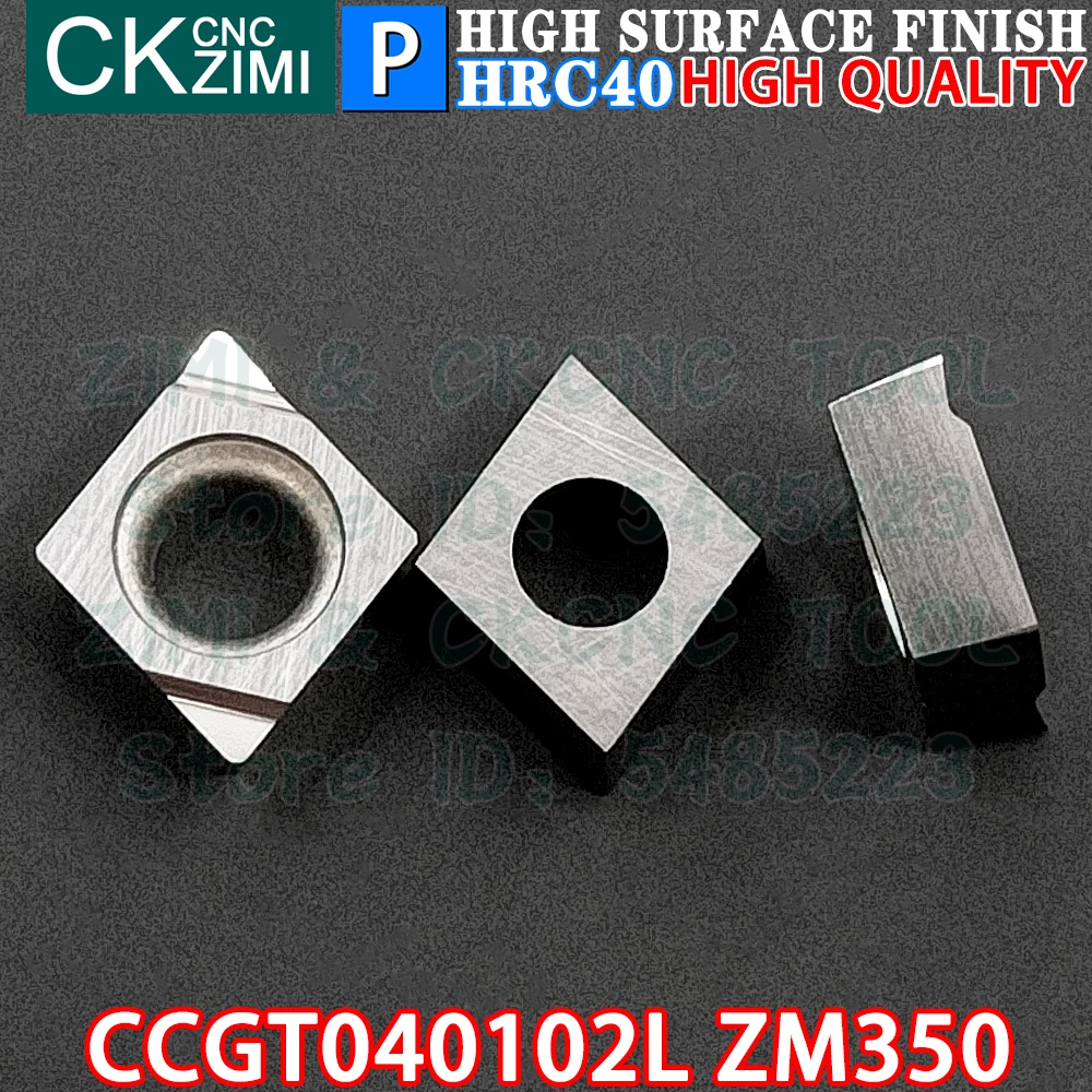 10 ชิ้น CCGT040102L ZM350 CCGT 040102L ZM350 เม็ดมีดเซอร์เม็ท เครื่องมือเม็ดมีดกลึงคว้านละเอียด เครื่องมือตัดกลึงโลหะ CCGT040102 CNC สำหรับเหล็ก