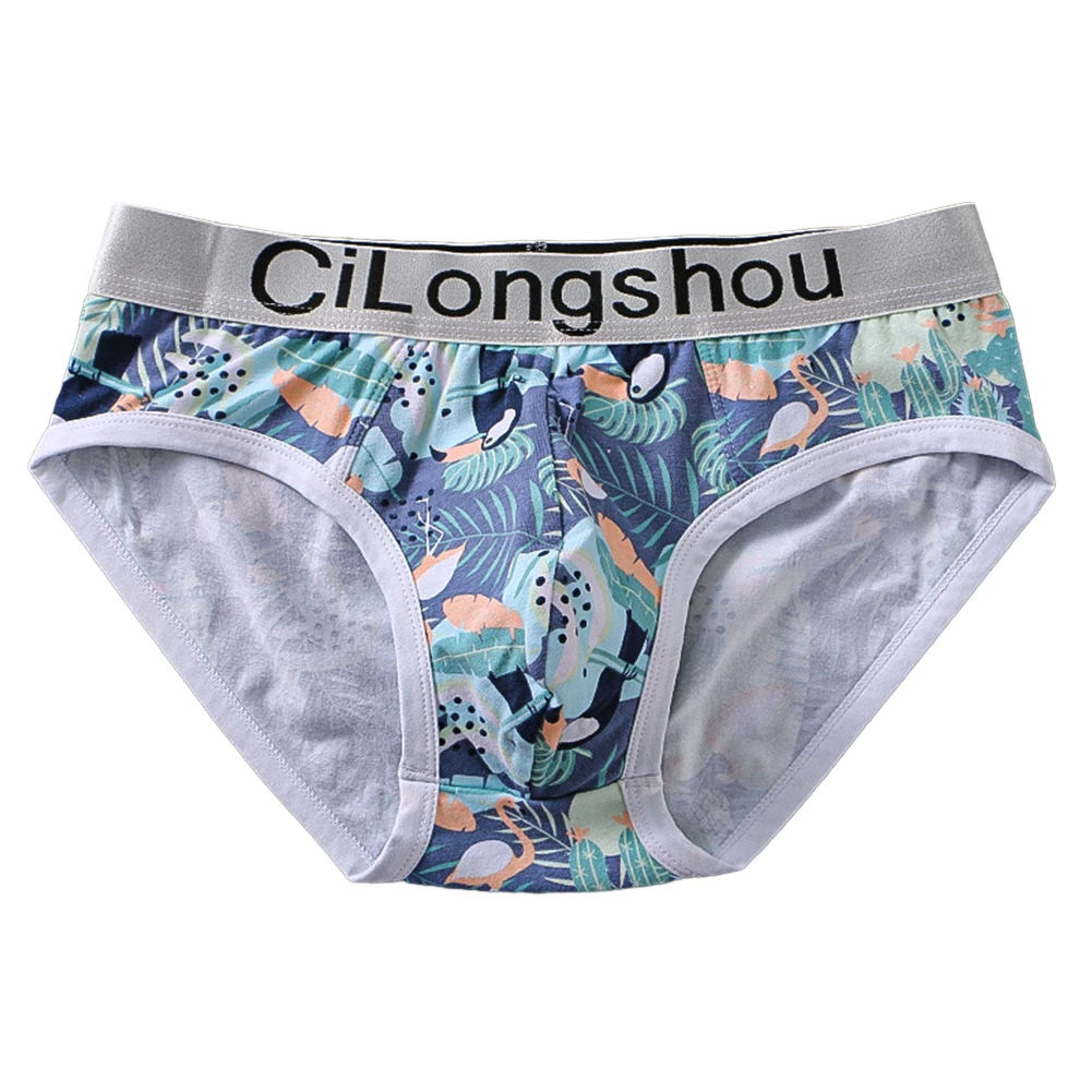 

Cotton Comfort Underwear for Men Breathable Fabric with the Unique Bulge Pouch Design Printed Brief Features for Added Style