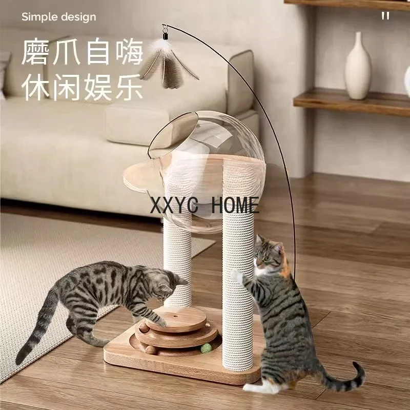 Cat Litter Chamfer Cat Scratch Board Integrated Solid Wood Bay Window Not Covering an Area Vertical Small Cat Toy
