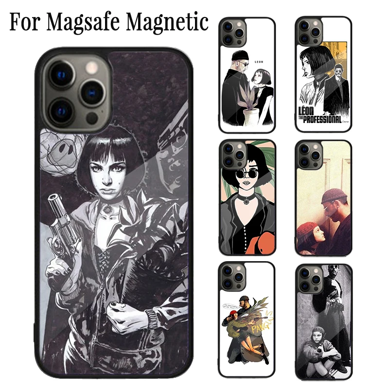

Магнитный чехол для телефона Leon Matilda Natalie Portman для iPhone 17 Air 16e 15 14 Plus 13 12 11 Pro Max Magsafe Charging Cover