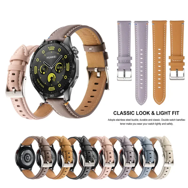 

20mm 22mm Strap Simple Fashion Leathe Band For Huawei Watch GT4 46mm GT3 SE GT2 42mm 46mm / GT 2 2e Pro 3 4