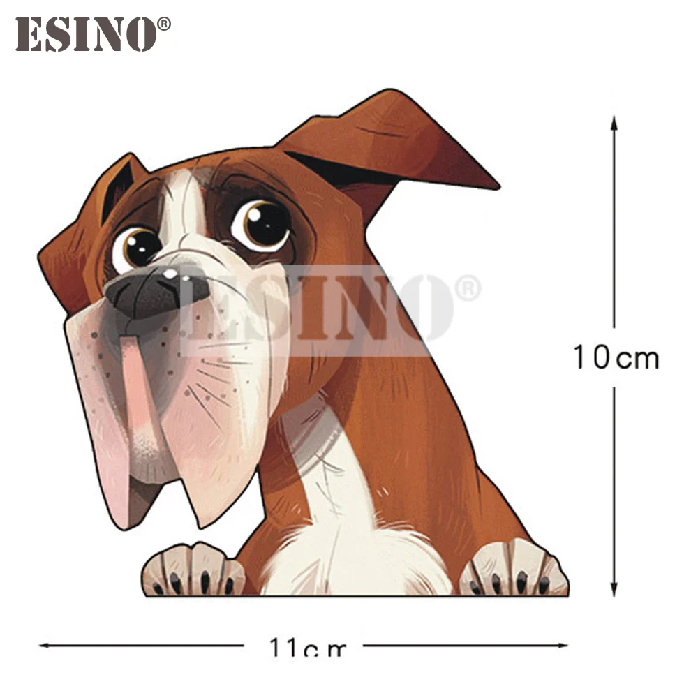 Boxer Dog Car Decal Cute Peeking Pet Waterproof PVC Auto Window Sticker Vinyl Styling Accessories