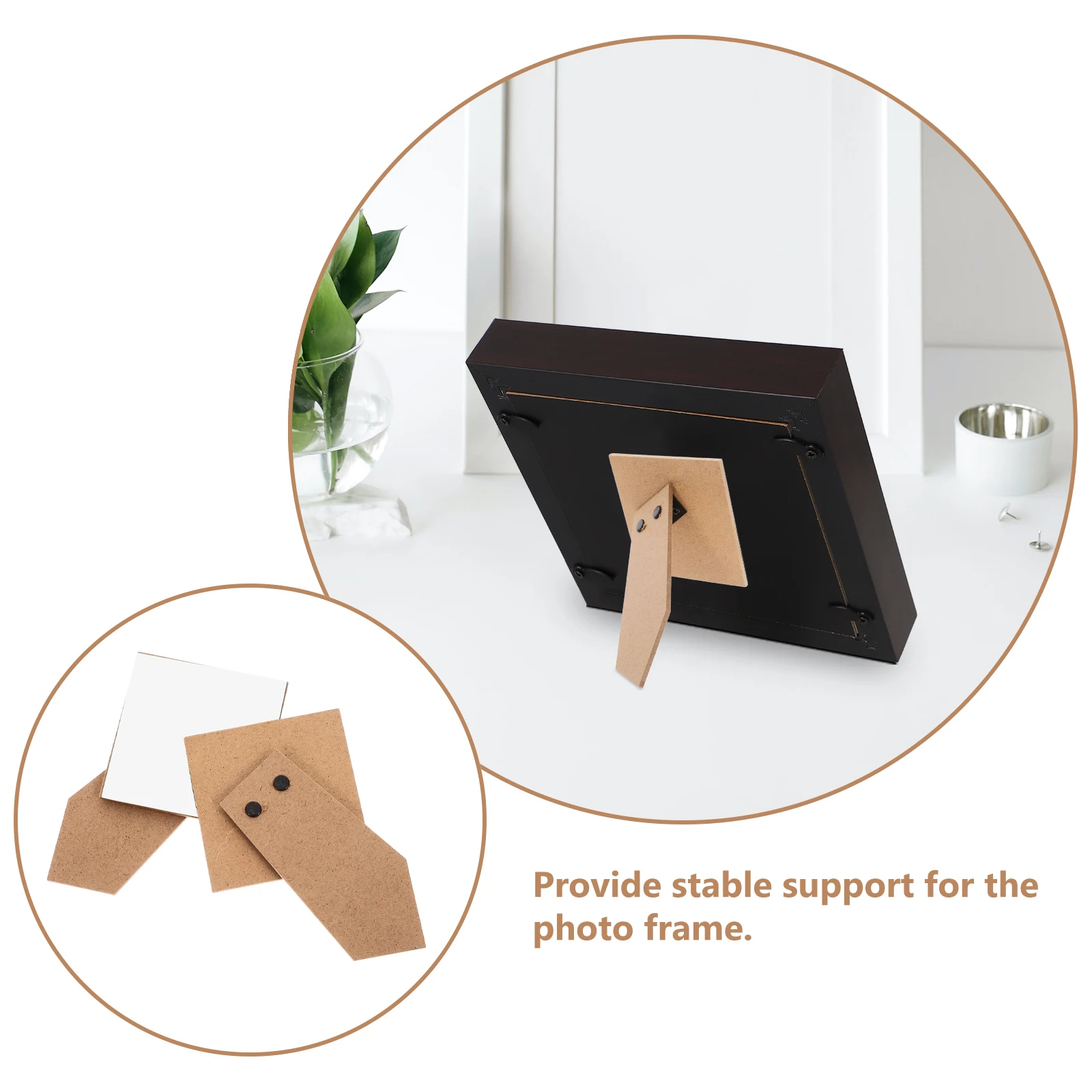 2 قطعة لوحة دعم الصورة ذاتية اللصق بني فاتح إطار خشبي قابل للطي دعم للوحات القماشية إطار صور ذاتي الصنع منضدية