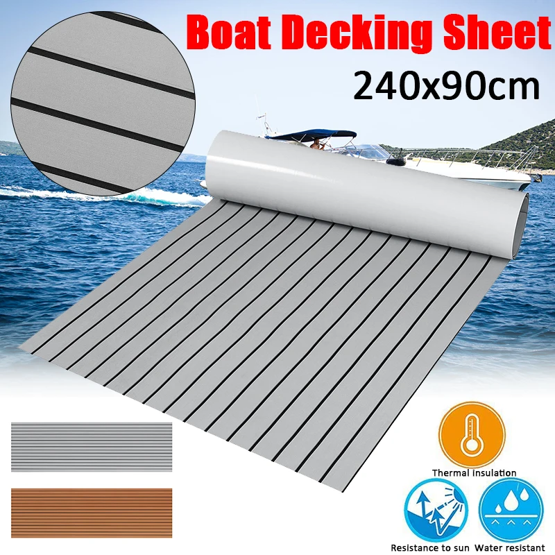 2400x900x5mm Kunstteak-Bootsdeckbelag Schaumstoff-Bodenmatte Selbstklebender EVA-Yacht-Marinebodenbelag – Detail 3
