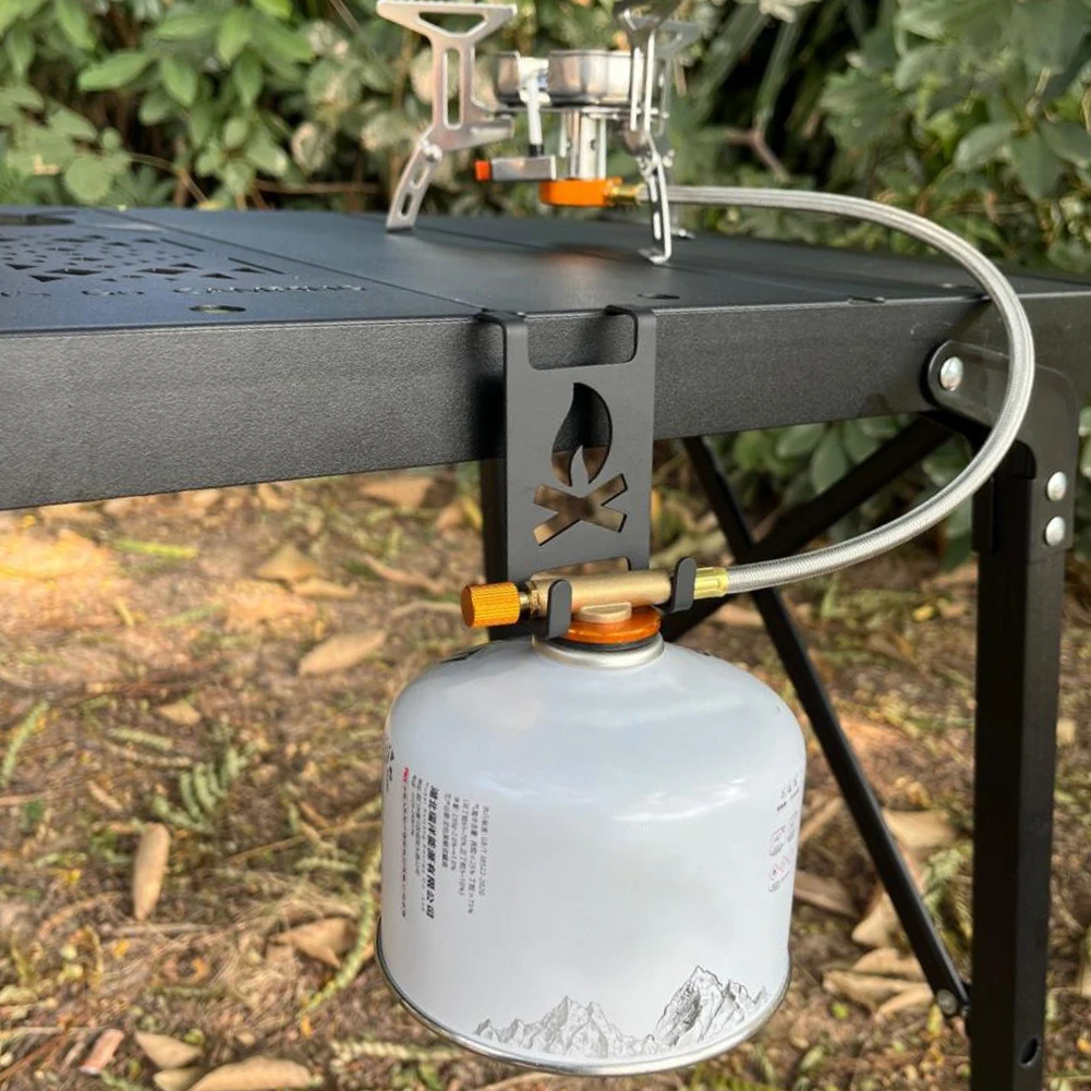 علبة غاز معلقة هوك الفولاذ المقاوم للصدأ خزان غاز البيوتان شماعات كليب المحمولة خزان الغاز السنانير خفيفة الوزن لطاولة التخييم IGT #3