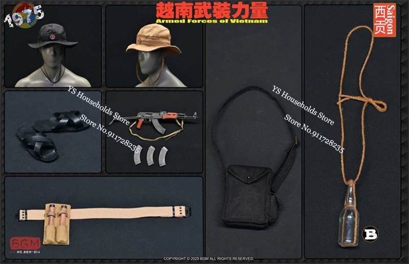 BGM BGM-014 1/6 Forces Armées du Vietnam Saigon 1975 figurine militaire Kit d'accessoires jouets pour 12 "homme soldat corps tête