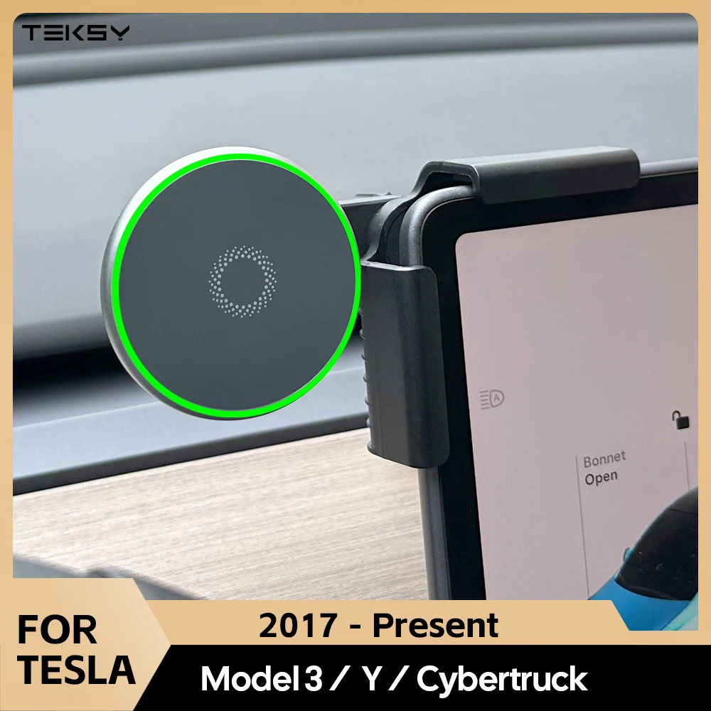 Składany uchwyt samochodowy na telefon 15W kompatybilny z magnetyczną ładowarką bezprzewodową MagSafe do Tesla Model 3 Y HIGHLAN BYD Atto 3