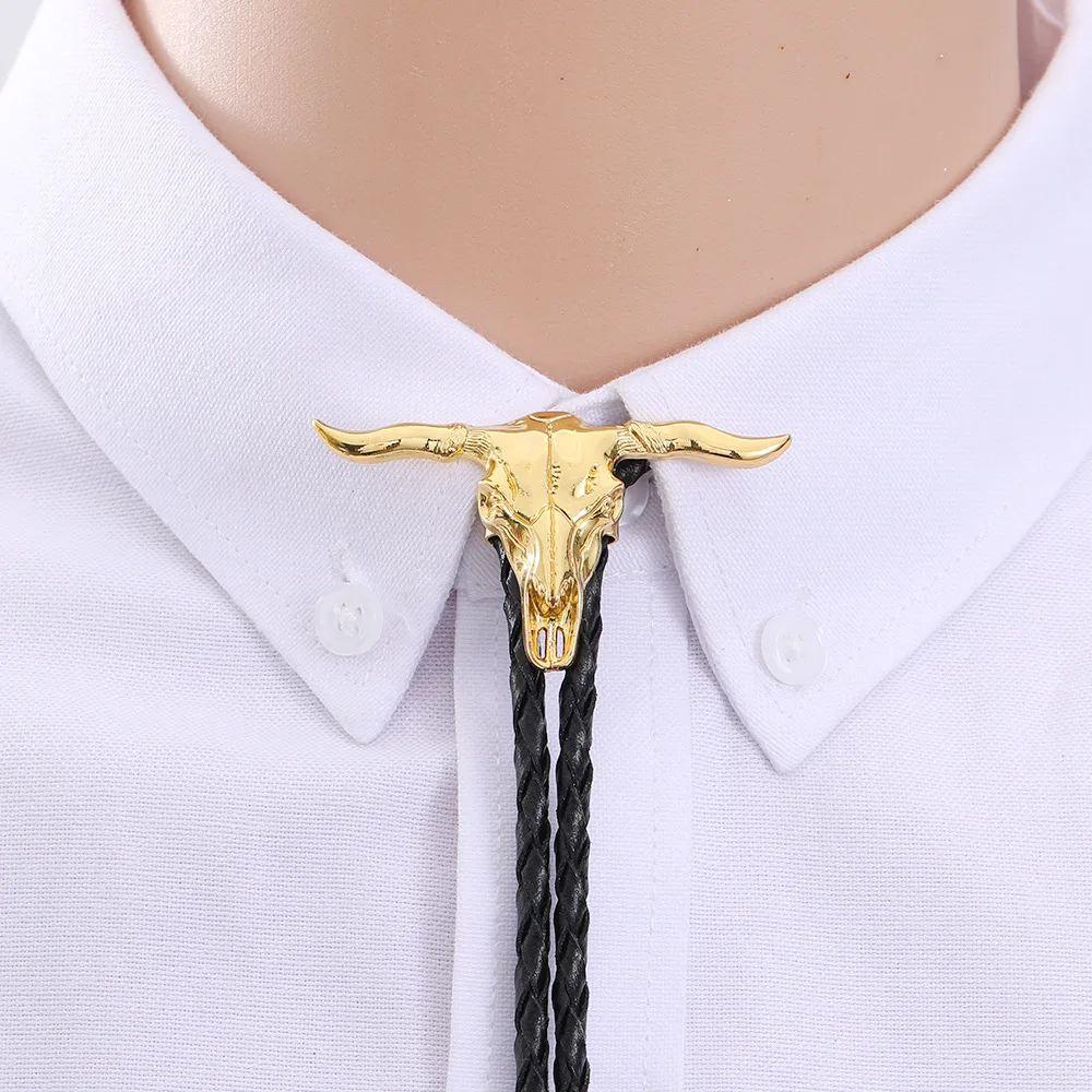 

Wholesale of New Fashionable Men's Animal Sheephead Leather Rope Pollo Ties As Gifts and Accessories