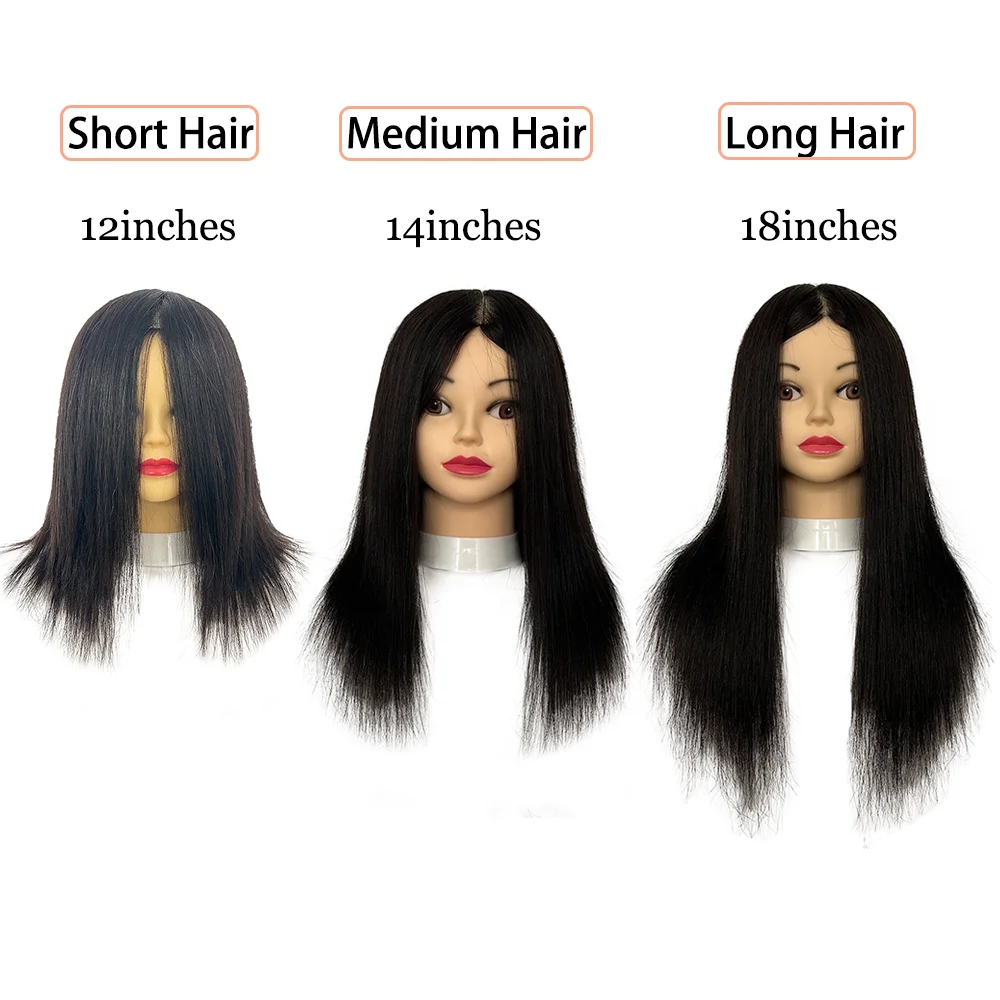 PRO Salon Mannequin Head - 100% Human Hair for Bleaching, Dyeing & Braiding Practice Model Tools for Hairstylist Training