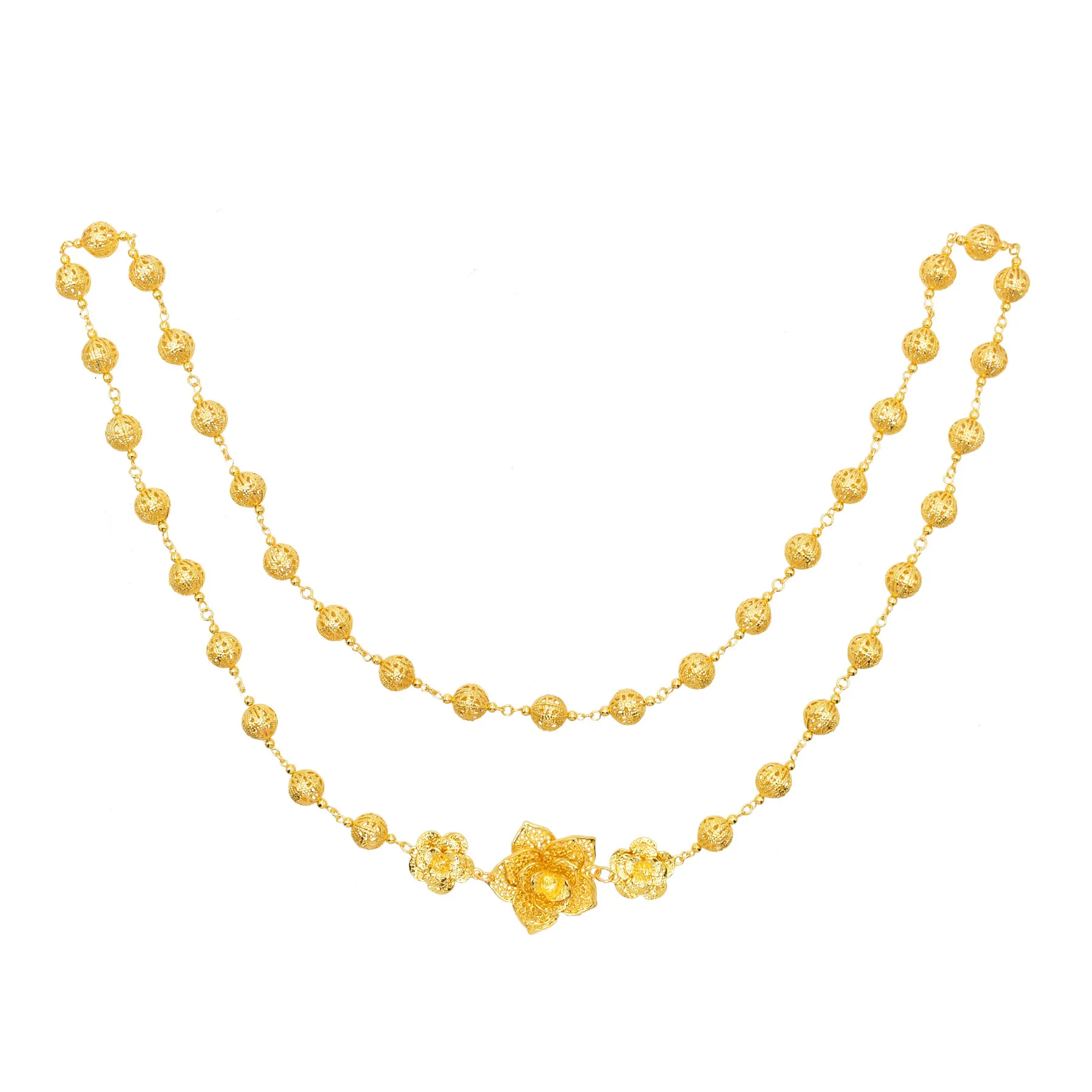 Gold/Silver Alloy Flower Hollow Out Beads Shoulder Ornament Chains Epaulet Necklace Girls Women Body Jewelry Accessories Gift
