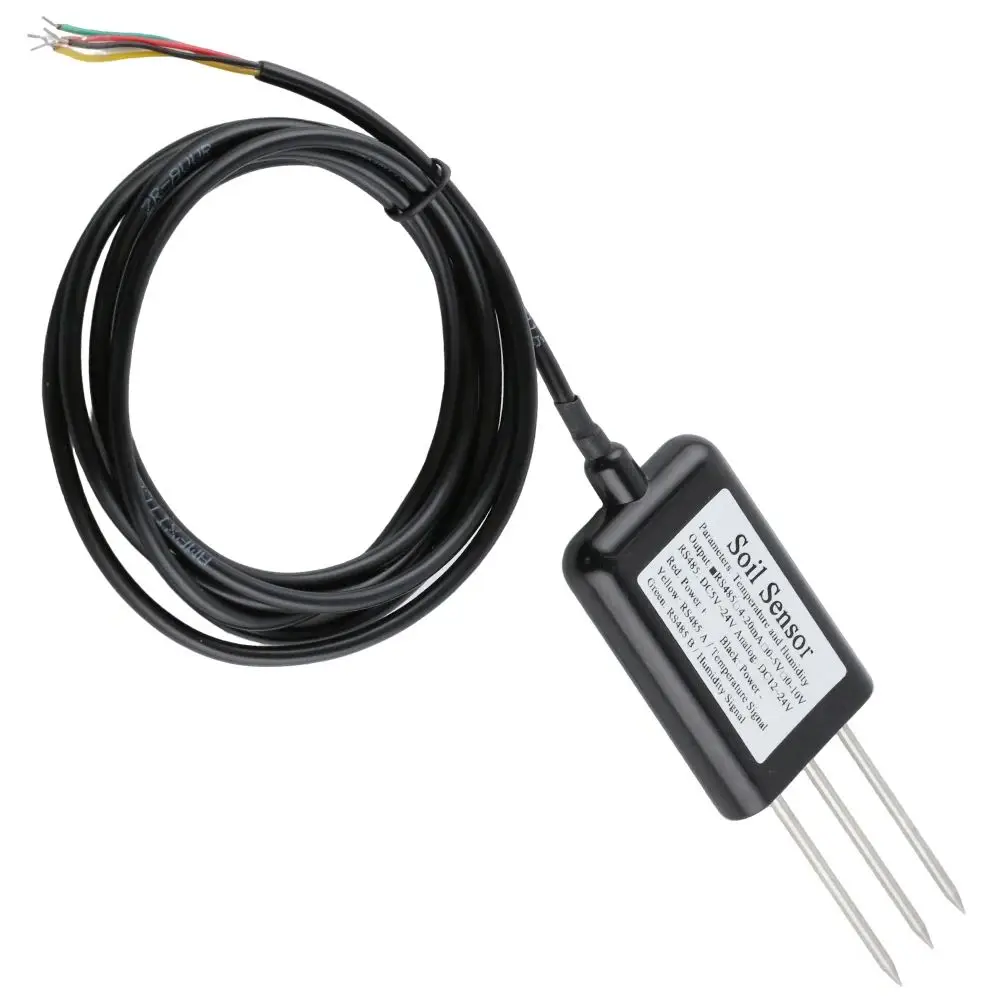 Analog Soil Moisture Detector Sensor RS485 Output 0-5V 0-10V 4-20mA Soil Temperature Humidity Sensor Probe IP68 Protected