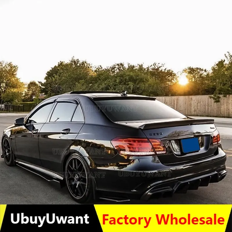 

Use For Benz E Class W212 Spoiler 2008--2015 Year Sedan 4-door Glossy Black Real Carbon Fiber Rear Wing V Style Accessories