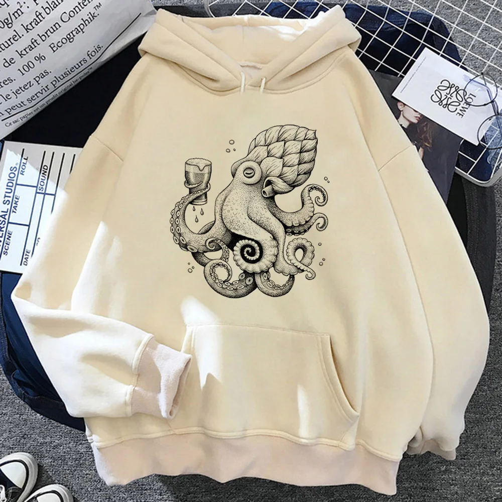 Sudadera con capucha de cerveza de estilo moderno, ropa divertida de diseño impreso de invierno para adolescentes, chándales de tela suave para niña, estilo moderno cómodo