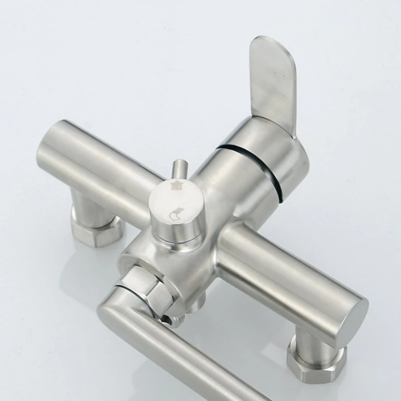 New Shower Faucets Classic Bathtub Faucet Single Holder Long Nose 304 Stainless Steel Bathroom Faucet Bath Mixer Tap