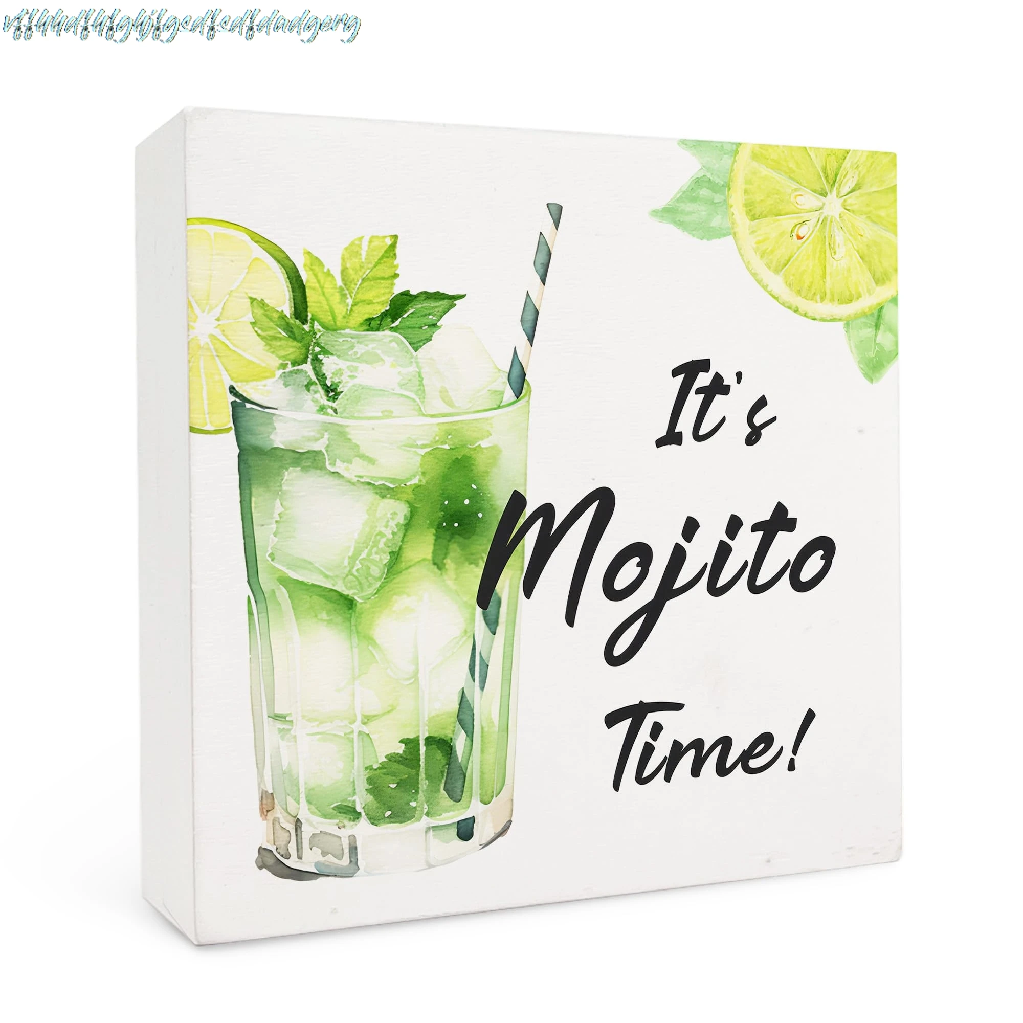 FHUGX Mojito Bar Wooden Box Sign - Mojito Cockatiel Wooden Sign for Bar Cart, Home Bar Decor, Cocktail Sign for Bar Desk Sh sign