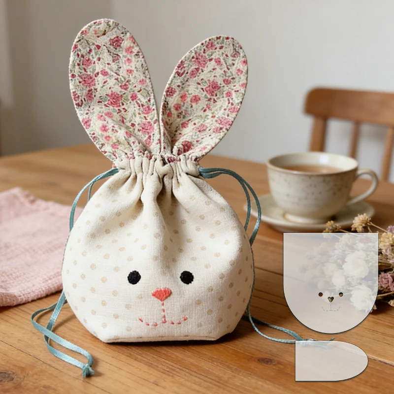 YOMDID 2pcs Easter Bunny Sewing Template DIY Storage Bag Quilting Template Handmade Storage Bag Crafting Creative Sewing Tool