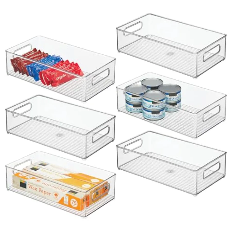 

Набор из 6 прозрачных штабелируемых контейнеров iDesign для хранения в холодильнике или на кухонных шкафах