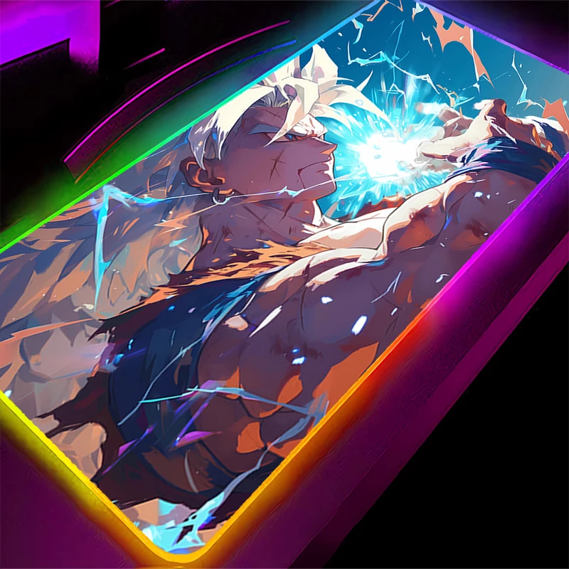 

RGB Mouse pad D-dragon B-ball Professional Edge White E-sports gamers speed pc Gaming keyboard Backlight LED desk mat mousepad