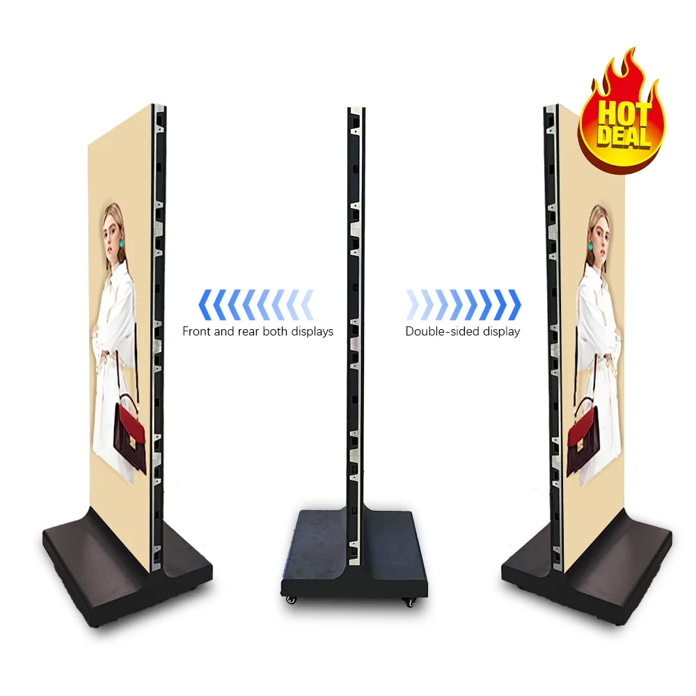 80-Inch P1.86 P2 P2.5 Indoor Digital Portable Foldable Totem LED Poster Display Outdoor Screen For Floor Standing Advertising
