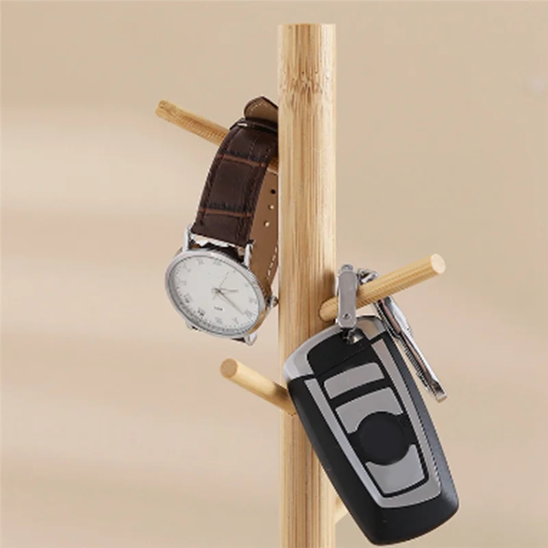 

Wood Bottle Tray for Entryway Table Modern Bottle GourdShape Jewelry Display Stand Necklace Holder