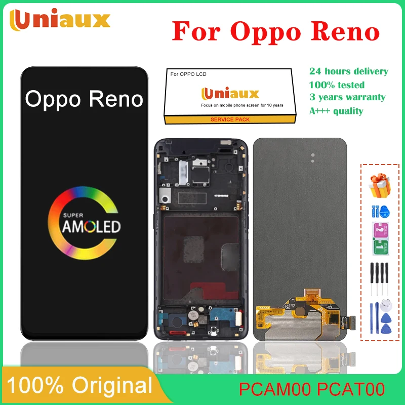 

6,4-дюймовый AMOLED для мобильного телефона OPPO Reno, ЖК-экран в сборе, сенсорный экран, замена ЖК-панели