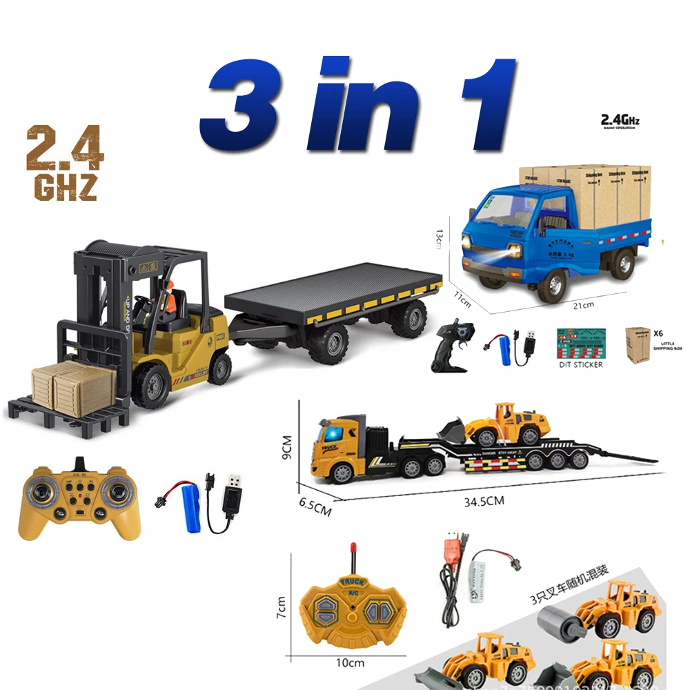 

RC Car Children Toys Remote Control Cars Toys for Boys Forklift Truck Cranes Liftable Stunt Car Electric Vehicle for Kids Gift