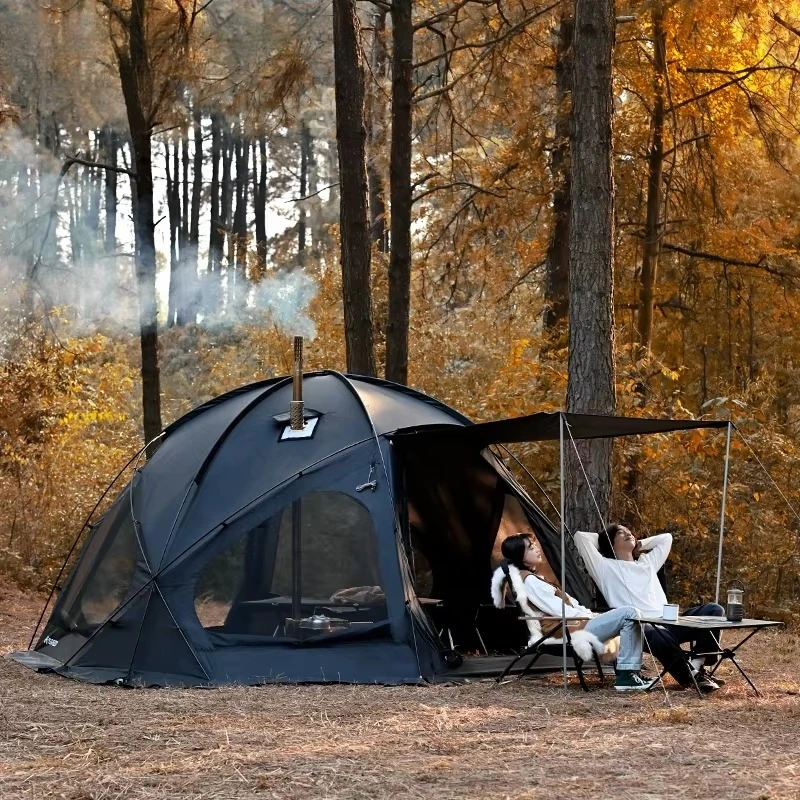 

HISPEED Dome Proof Winter Tent 10 Person Moisture-proof 210D Oxford Cloth Big Spherical Tent with Chimneycustom