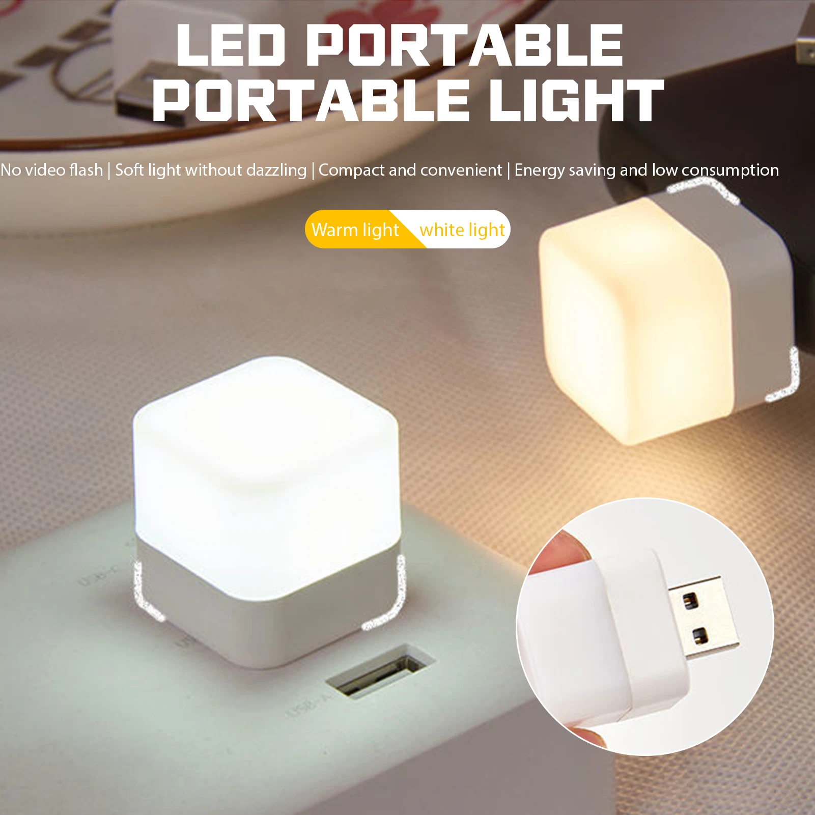 Criativa mini usb luz noturna, luz ambiente led para casa, decoração pequena lâmpada de mesa, economia de energia, sono do quarto, dormitório estilo ins