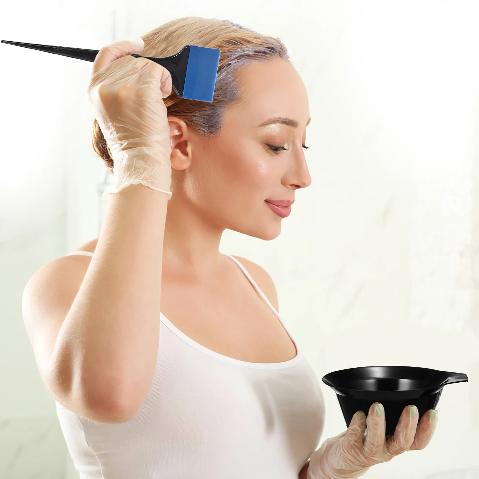 

Silicone Hair Dye Tools Assorted Shape Applicators Smooth Flow Design for Professional Hair Coloring Styling Brush Set