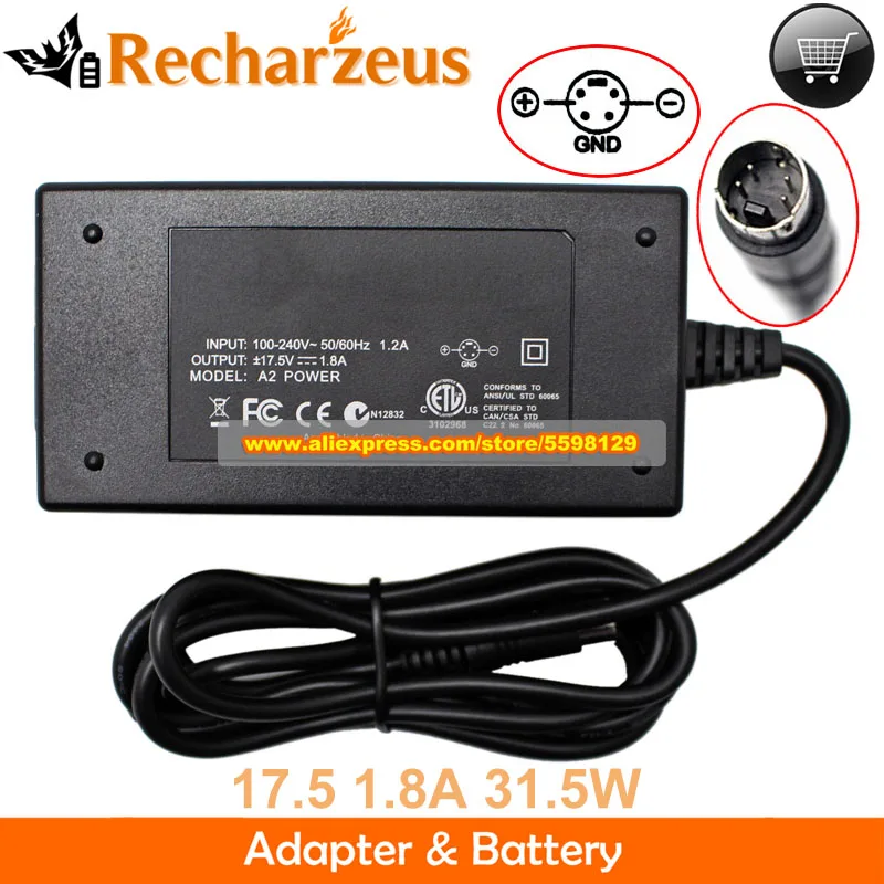 

Оригинальный адаптер переменного тока 17,5 в 31,5 а Вт N22 A2 зарядное устройство для аудио двигателя A2 динамик источник питания AUDIOVISION A2 N22