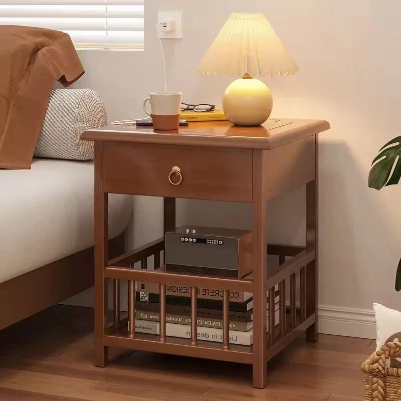 Modern Minimalist Small Bedroom Bedside Table Cabinet Multifunctional Storage Eco-friendly Wood Material Durable Home Furniture