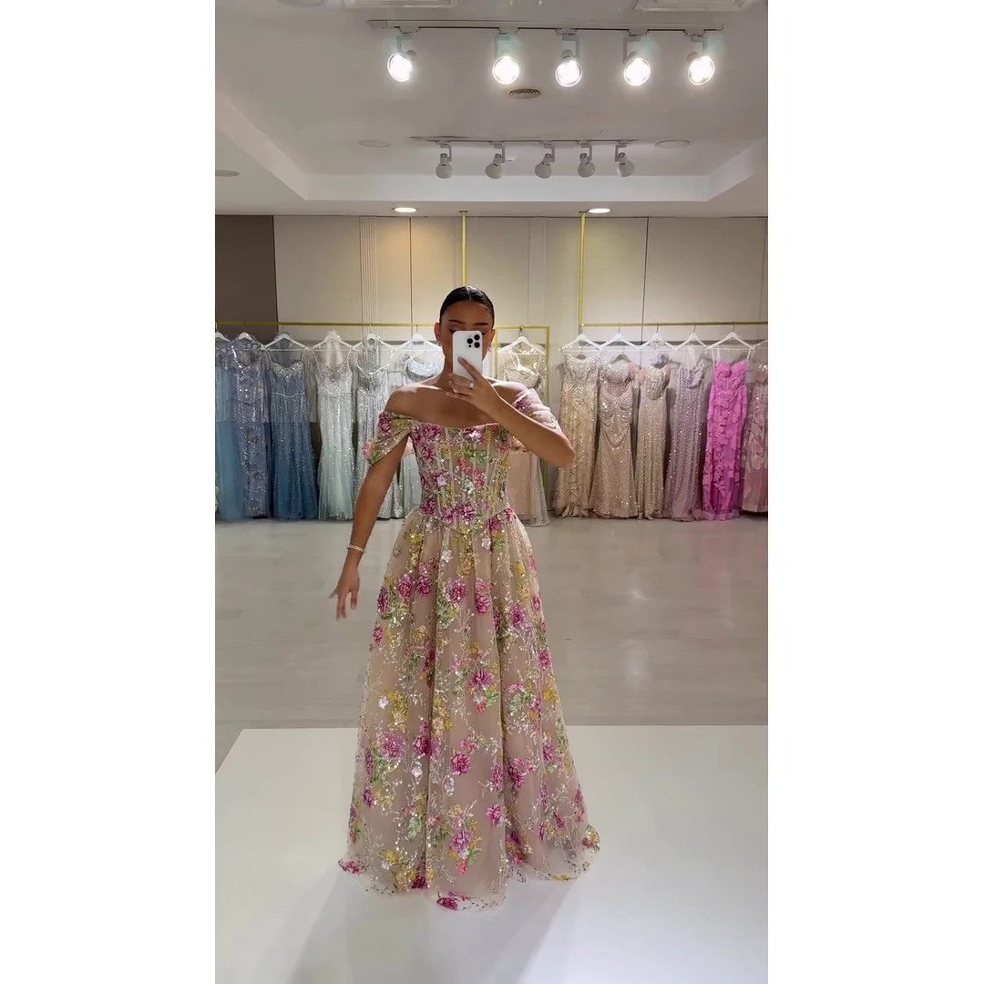 Short Sleeves Formal Elegant Woman Dresses for Woman Party Wedding Line A Women's Evening Dresses Customized Luxury Prom Dress