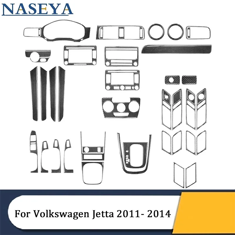 

Черные наклейки из углеродного волокна, Обложка рамы, отделка для Volkswagen Jetta 2011, 2012, 2013, 2014, декоративные аксессуары для салона автомобиля