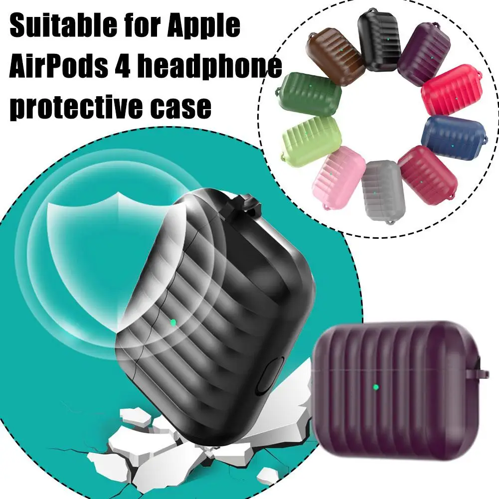 For Airpods 4 Case Cover Colorful Vertical Stripe Protective Case For Airpods 4th Generation Anticollision Protection Acces H1G7